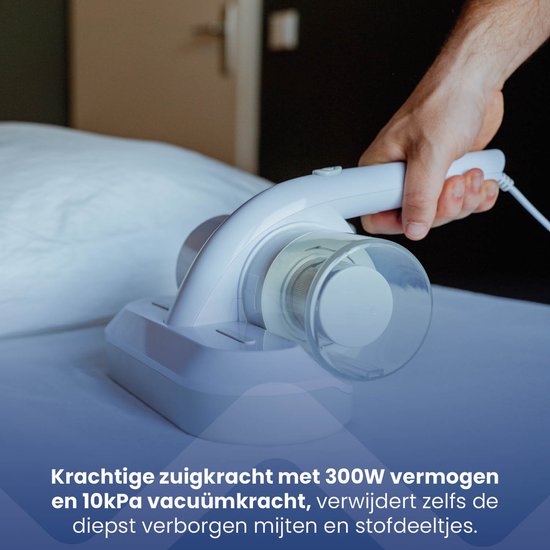 Nexxt Mijtstofzuiger met UV-C Licht Sterilisatie – Matrasreiniger – Huisstofmijt Stofzuiger – Dubbelfiltersysteem Vernietigt 99,9% Mijt – 300W