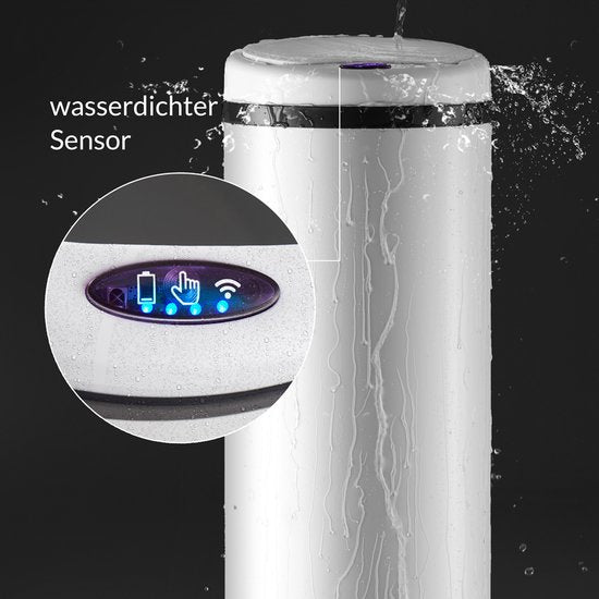 Monzana Prullenbak - Automatisch Rond 30L 30x53cm Display Sensor - Wit