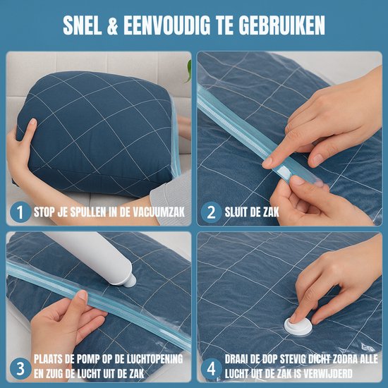 Travelly® Vacuümzakken & Reiszakken Set – Kleding Opbergen & Reizen – Luchtdicht – Inclusief Pomp - Herbruikbaar – Ruimtebesparend – Set van 24 – Transparant