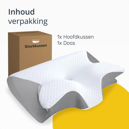 Alyze - Anti-Snurk Kussen - Ergonomisch - Orthopedisch - Memory Foam - Voor Alle Slaaphoudingen - 60x40 cm - Hoofdkussen - Apneu