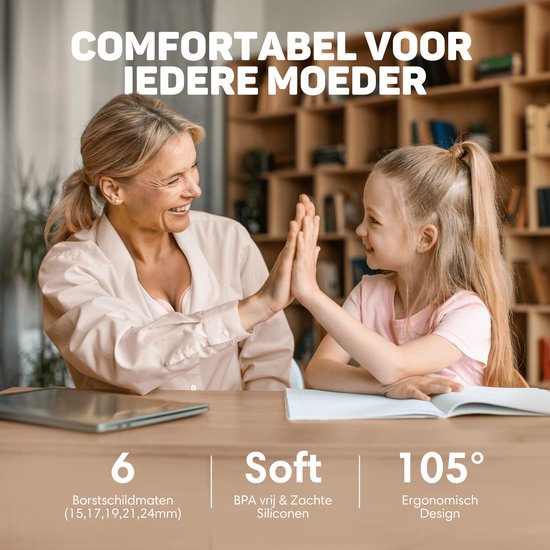 Vulpes Goods® BabyCare - Elektrische Borstkolf Elite - Handsfree Borstkolf - Dubbele Draadloze Borstkolf - Warmtecompressie - BPA-Vrij - App - Incl. Reiskoffer, Borstschildverkleiners, 60 Bewaarzakjes & Meer - Roze