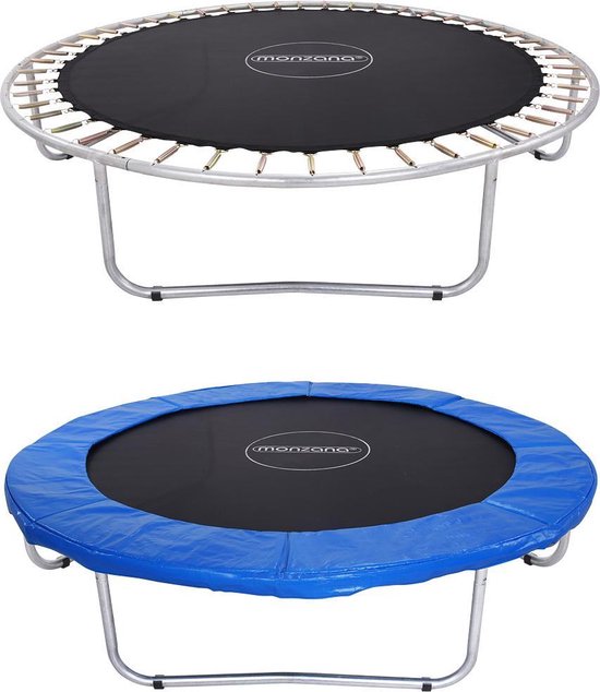 MONZANA Trampoline - 244cm Veiligheidsnet Ladder - Zwart Blauw