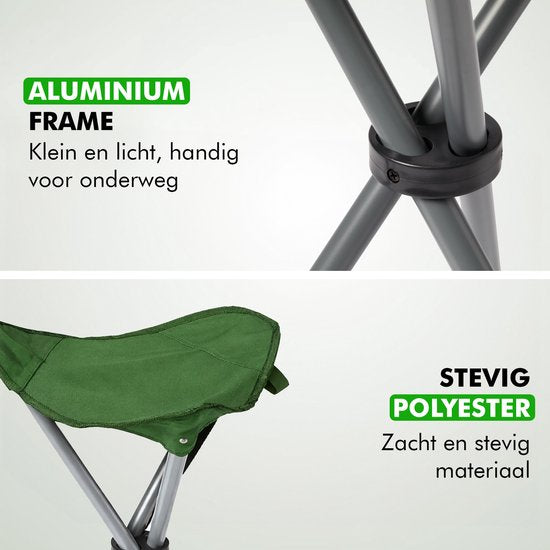 Travelhawk Opvouwbare Kruk - Kruk - Krukje - Campingstoel - Inklapbaar - Visstoel - Voetensteun - Groen