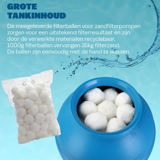 Monzana Zandfiltersysteem 10.200 l/h - 7 Wegklep Ø32-38mm Blauw