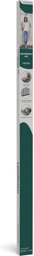 O'DADDY® Vliegengordijn Lamellenhor - 118x260 cm - Deurgordijn - Hordeur - Aanpasbaar Ontwerp - Glasvezel - Deurhor Wit