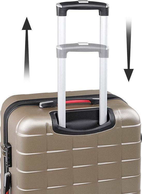 Monzana Kofferset Exopack - 3 delig TSA Slot Wielen - Champagne