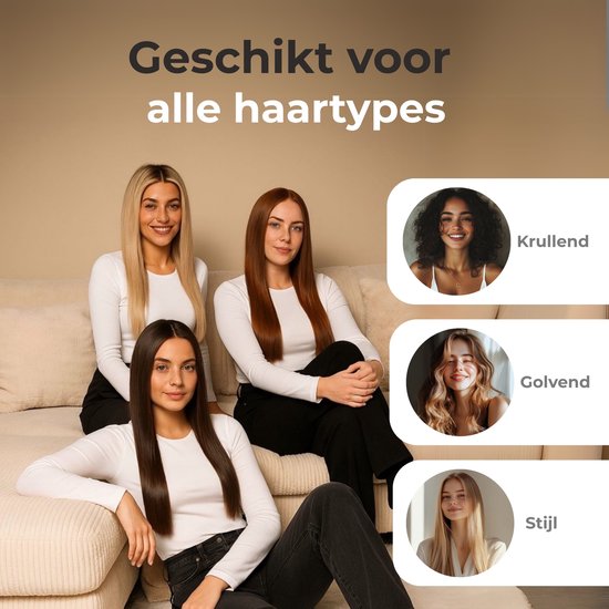Largolash Hairstrait Stijltang Wet-to-Dry - 2 in 1 - Airstraight - Dupe - Haardroger & Stijltang - Coldshot - 80ºC t/m 140ºC