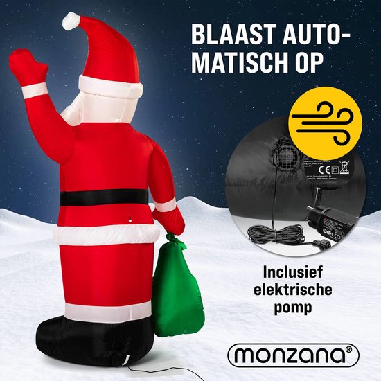 Kerstman - Opblaasbaar XL 180cm – LED Verlichting
