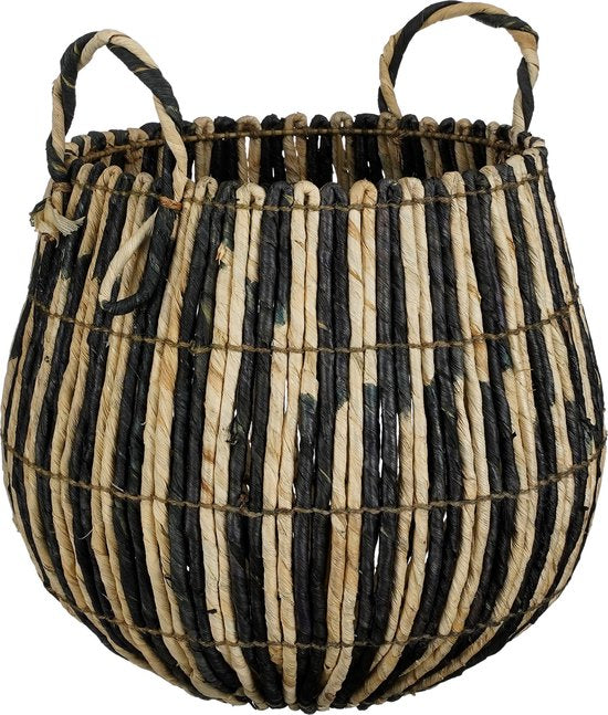 Mica Decorations Ronda Mand - Set van 2 - H40 x Ø44 cm - Zwart