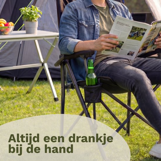 TRVLMORE Campingstoelen - Opvouwbaar - 120KG Draagvermogen - Incl. Draagtas - Klapstoel - Visstoel - Kampeerstoel - Vouwstoel - Zwart