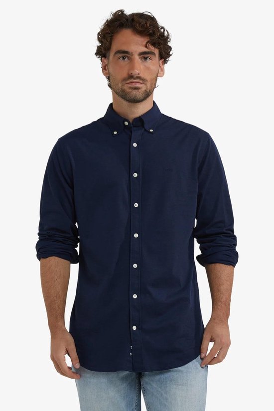 McGregor Overhemd Stretch Pique Shirt Mm252 6001 08 2100 Navy Mannen Maat - M