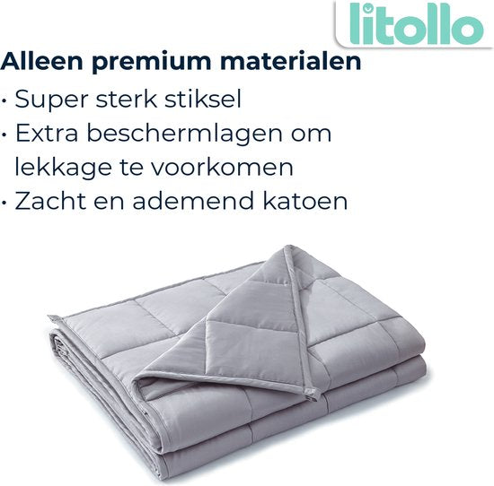 Litollo Verzwaringsdeken kind 4,5 kg - Weighted Blanket - Duurzaam Bamboe Materiaal - Antraciet - 100x150cm