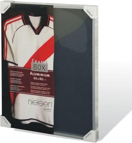 Frame box 60x80cm mat zilver - geschikt voor shirt