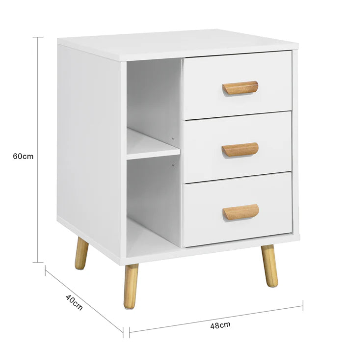 SoBuy | Nachtkastje | Bijzettafel | Telefoontafel | Dressoir Wit | FBT95-W