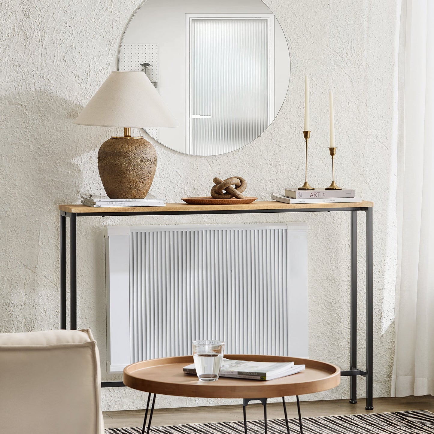 SoBuy Consoletafel FSB19-L-E - Metalen Frame - MDF Hout - 120 x 20 x 80 cm