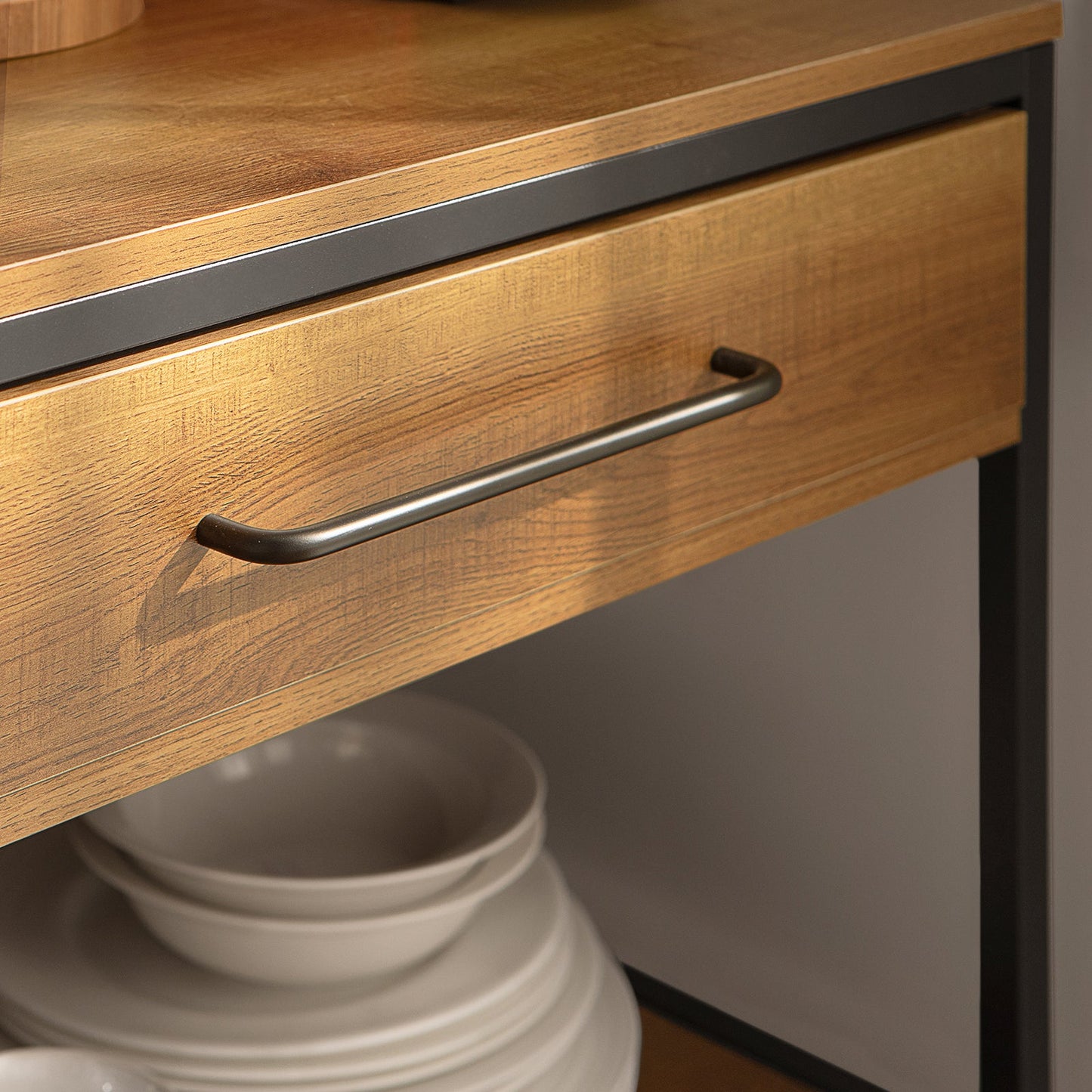 SoBuy FSB71-PF Buffetkast - Bruin Houtcomposiet met Lade & Planken