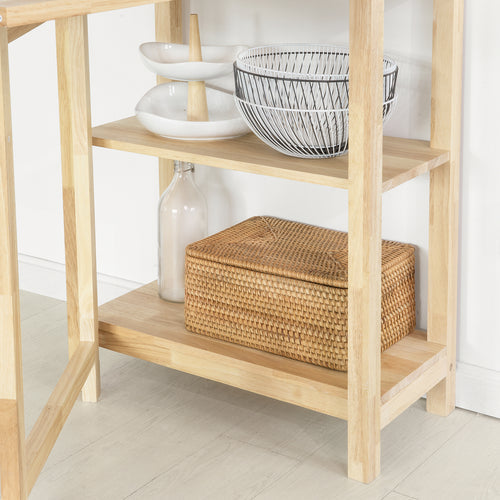 SoBuy - Opklapbare eettafel met opbergkast - Max, 75 kg - 126 x 60 x 98 cm - Naturel