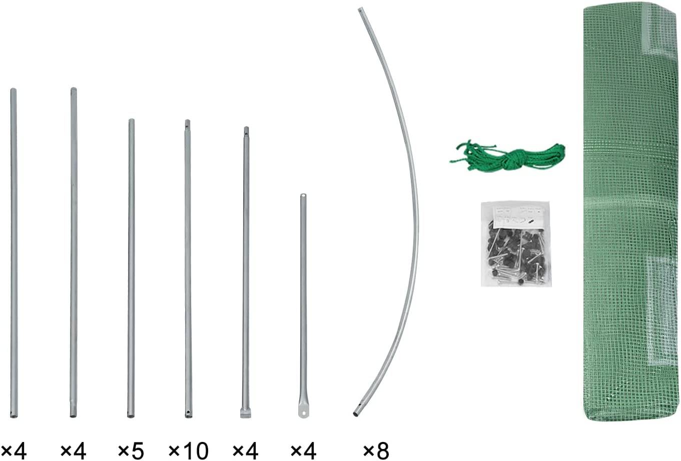 WOLTU Foliekas Groen - 300 x 200 x 200 cm - 6 m² - Met 6 Ramen