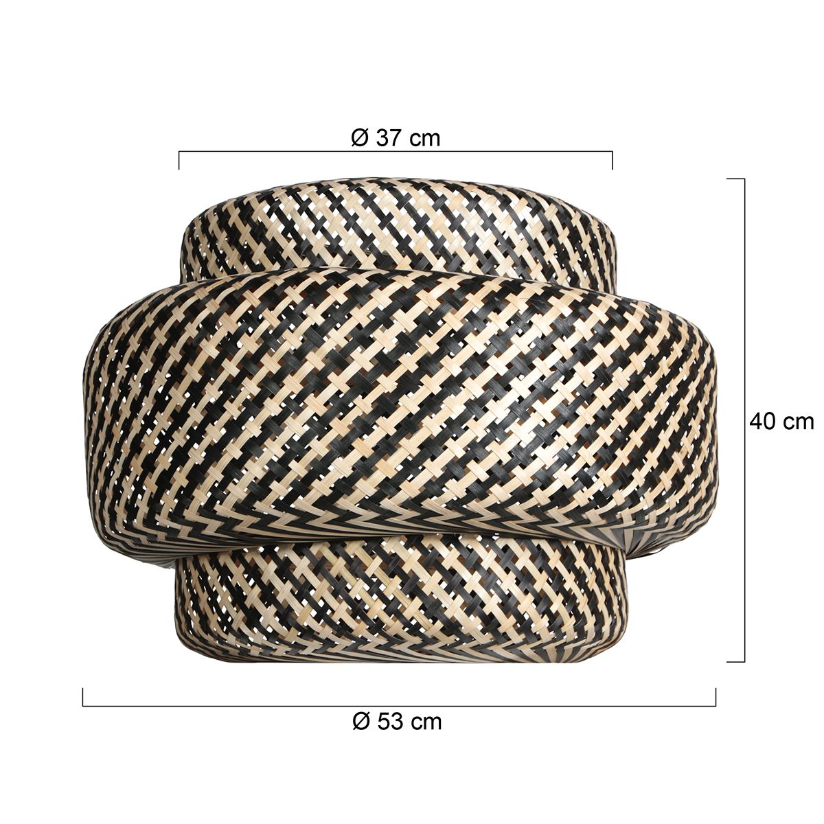 AN Lampenkap Bamboe 53 × 40 cm – Crème/Zwart