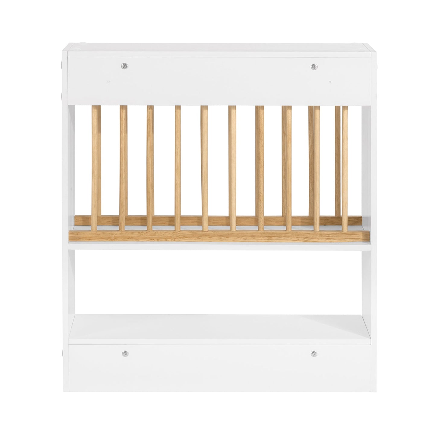 SoBuy Opbergkast met rek voor borden - Max. 10 kg - 64 x 24 x 71 cm - Wit/ Naturel