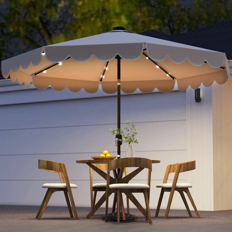 Coast Tuinparasol met Solar LED – Kantelbare Parasol met Slinger en 8 Ribben