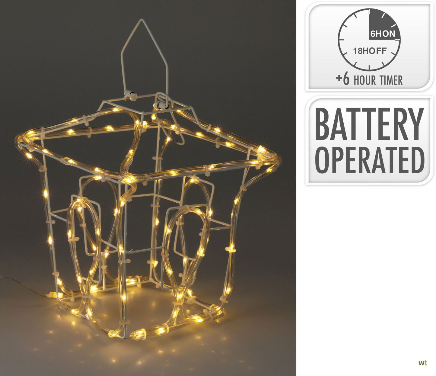Nampook Slangverlichting lantaarn - Polypropyleen - Warm Wit Licht - 22x22x25 cm