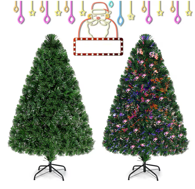 Coast Kunstkerstboom (Pre-lit) - Met Glasvezel & Multicolor LED Verlichting, 125 Tips - 122 x 64 cm - PVC/Metaal - Groen