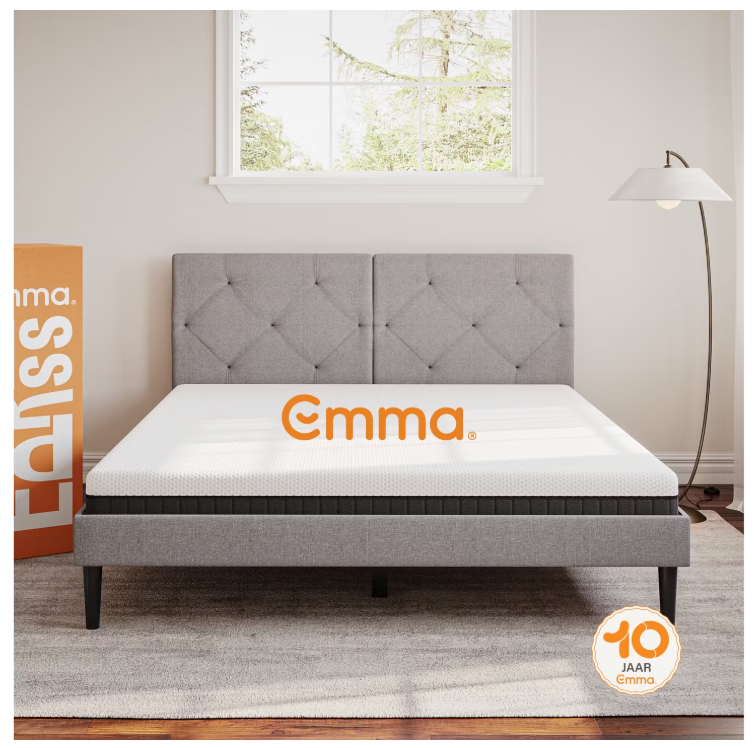 Emma – Express Matras – 160 x 200 cm – Voorzien Van 7 Ergonomische Zones En Aeroflex Pocketveren En Ademende Hoes – Voor Buik- En Rug- En Zijslapers – Wit En Grijs Textiel