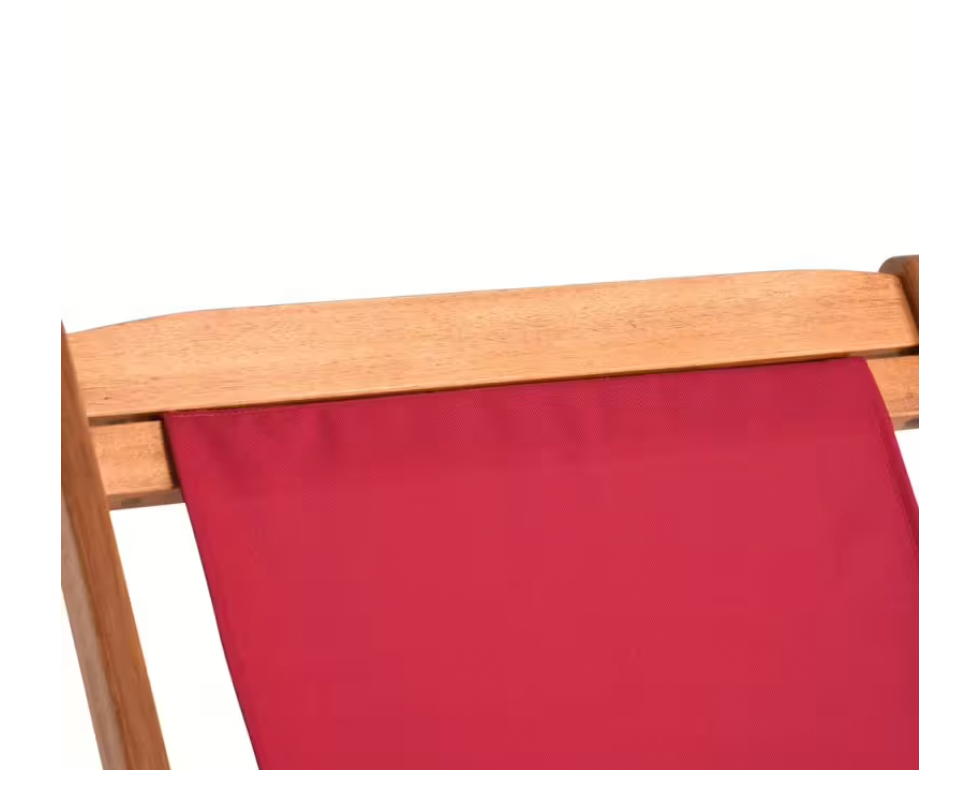 Casaria Tuinligstoel Strandstoel – Voorzien Van Drie Standen En Afneembare Detex Hoofdsteun En Opvouwbaar Frame – For Strand En Terras – Rood Polyester En Acaciahout – 94x60x94 cm