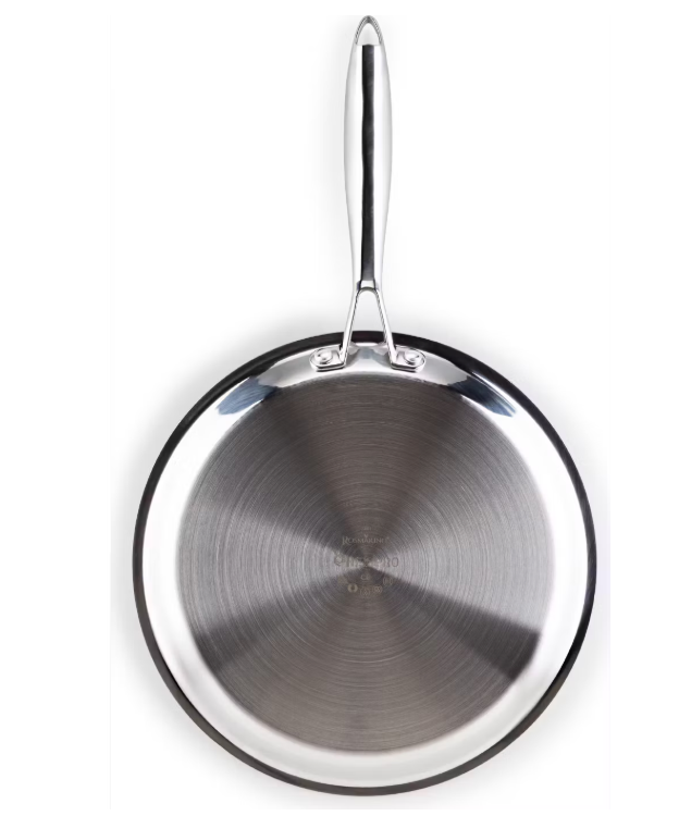 Rosmarino Pannenkoekenpan HexaPRO – Voorzien Van Laser Hexagonale Structuur En Stay-Cool Handgreep En Ovenbestendig Frame – Voor Inductie En Gas – Zilver Rvs En Aluminium – 28 cm