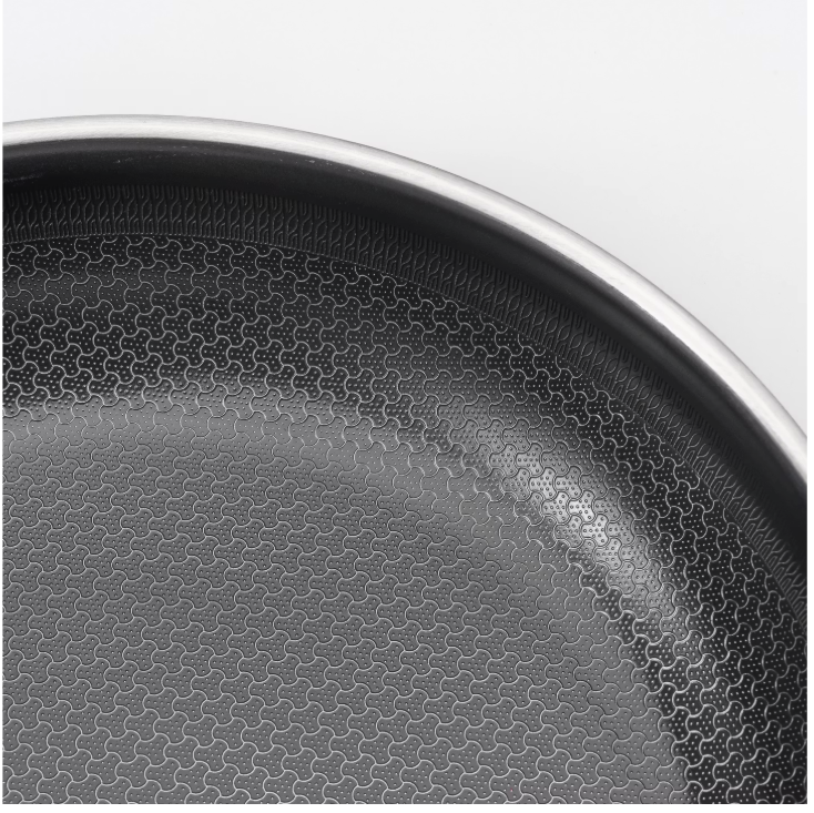 Thermos Thermoclad Wokpan PFAS-vrij – Voorzien Van 3-laagse Constructie En Keramische Anti-aanbaklaag En Ovenbestendig Tot 200°C – Voor Alle Warmtebronnen – Zilver RVS En Aluminium – 30 cm