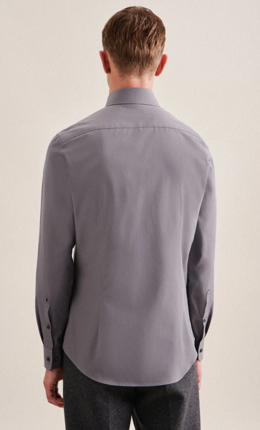 Seidensticker Business Shirt – Regular Fit – maat 39 - Anthra-665 – Katoen, Non-Iron, Spread Kentkraag