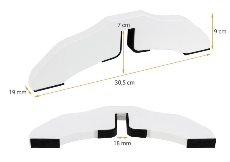 Coast 2 Houten Barrièresteunen voor Dierenhek – 30,5 x 9 x 1,9 cm – Wit – Versterkte Stabiliteit voor 2 cm Dikke Panelen