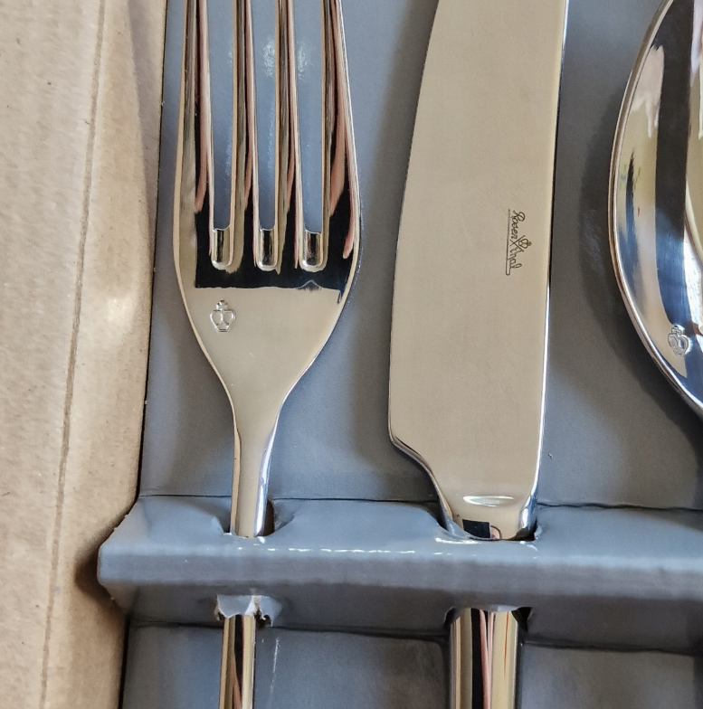 Rosenthal Bestekset 3-delig (mes 22 cm, vork 20 cm, lepel 20 cm) – Zilvergrijs, roestvrij staal