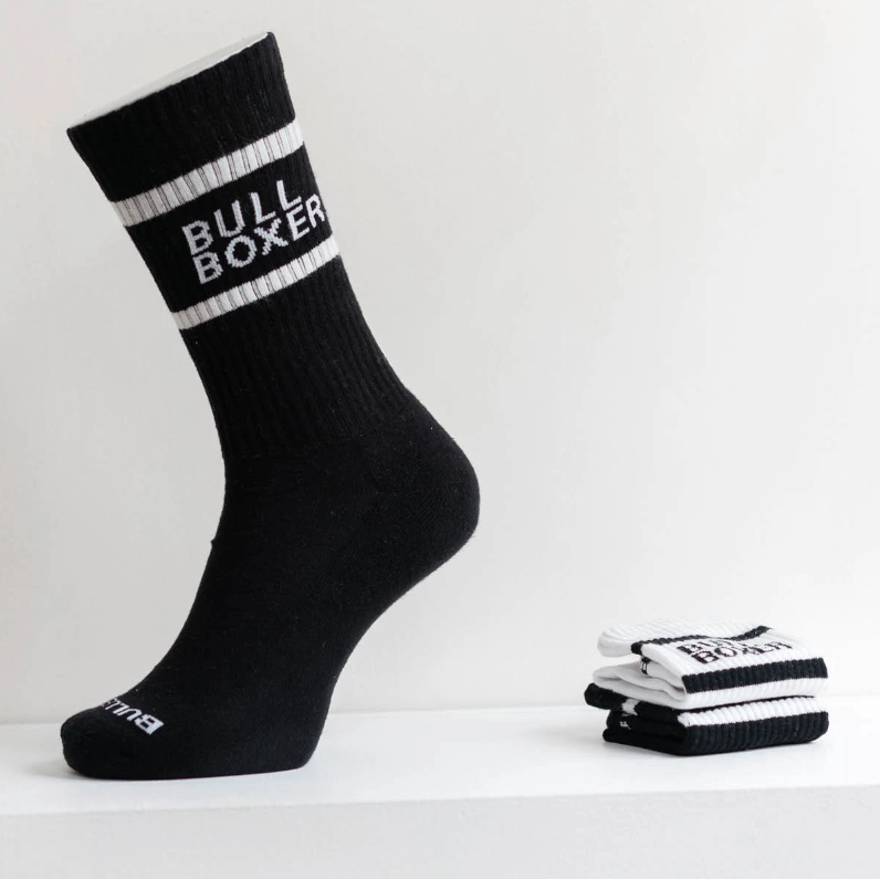 Bullboxer Heren Sokken Wit/Zwart – 2-Pack – Maat 35-38