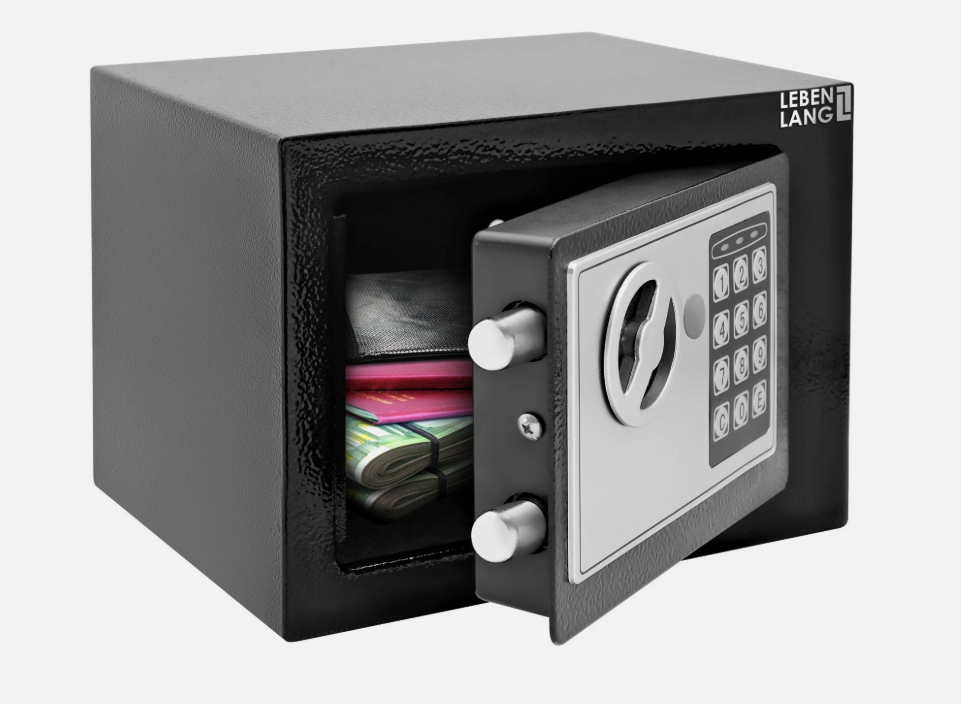 LEBENLANG - Elektronische kluis 5L – Veilig voor Thuis met Veel Accessoires