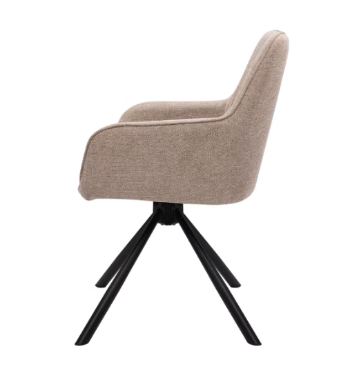 Dutchbone Oliver Draaibare Eetkamerstoelen - Set van 2 - 57x60x86 cm – Taupe