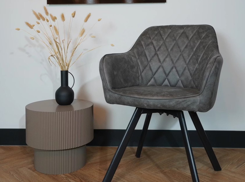 Meubel31 Brione Draaibare Eetkamerstoel – set van 2 – Ergonomisch & Stijlvol – 55x83x88 cm – Grijs