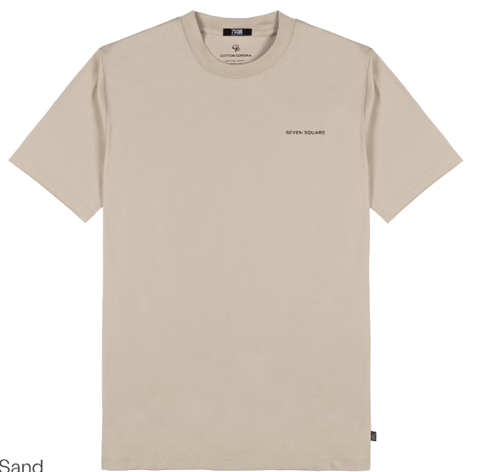 7Square Sky T-Shirt Heren – Maat M – Kleur Beach Sand | Zacht, Ademend & Vormvast