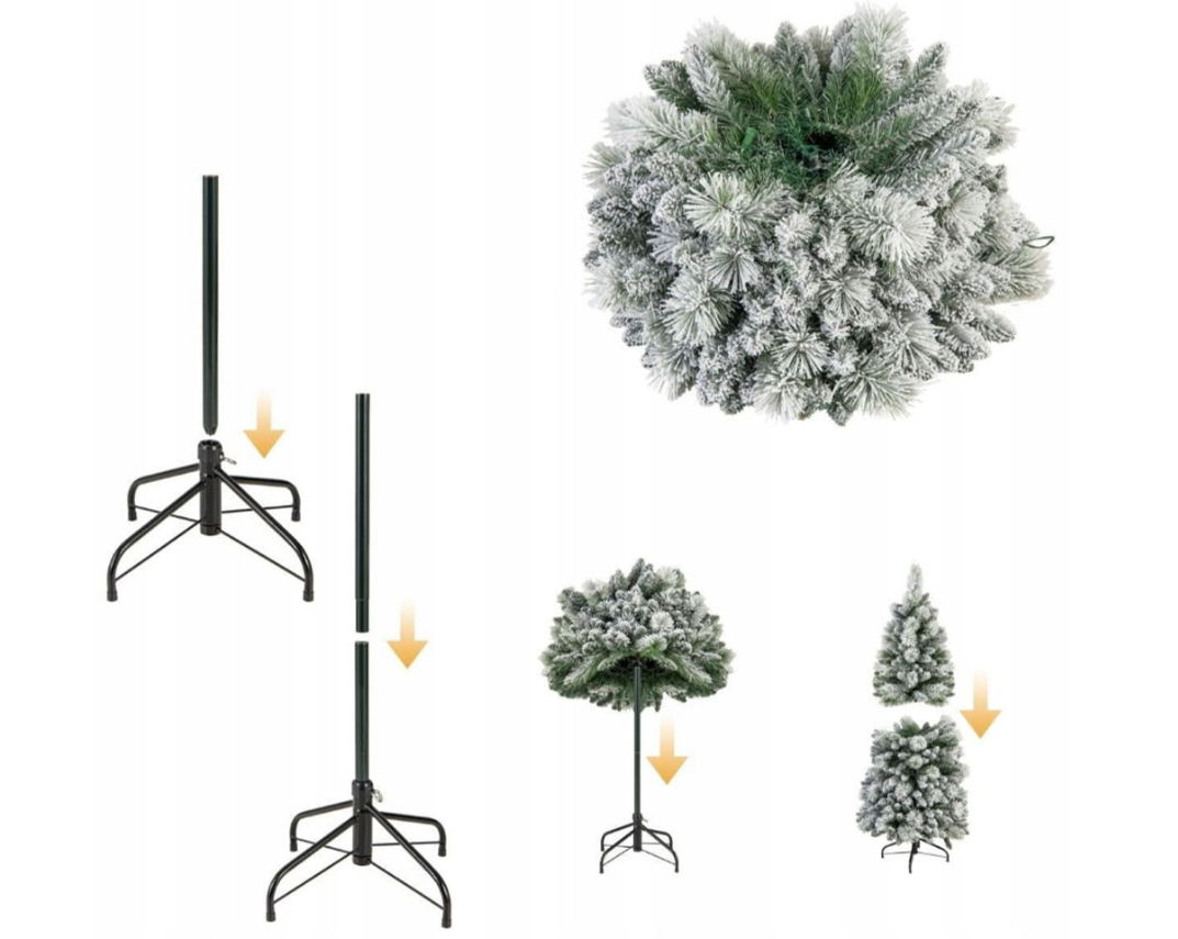 Coast Kunstkerstboom met LED verlichting – 150 cm – groen/wit – winterlook