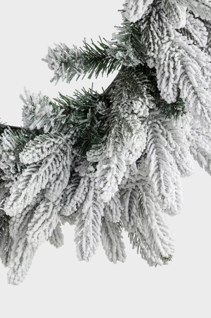 Bizzotto Harvard boho sneeuwkrans D60 cm – natuurtinten met sneeuweffect