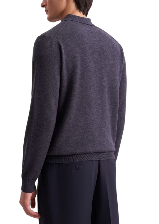 Seidensticker Gebreide Polo-Pullover Heren - Navy - Maat M - 100% Katoen