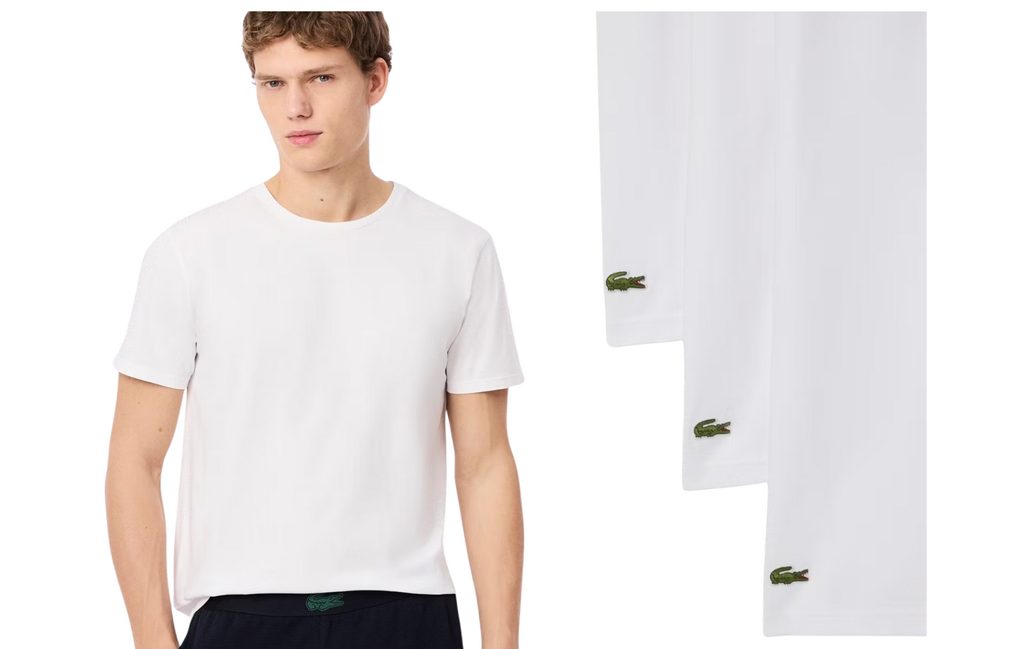 Lacoste Basic T-Shirts Heren | Slim Fit | 100% Katoen Jersey | 6 Stuks - Maat L