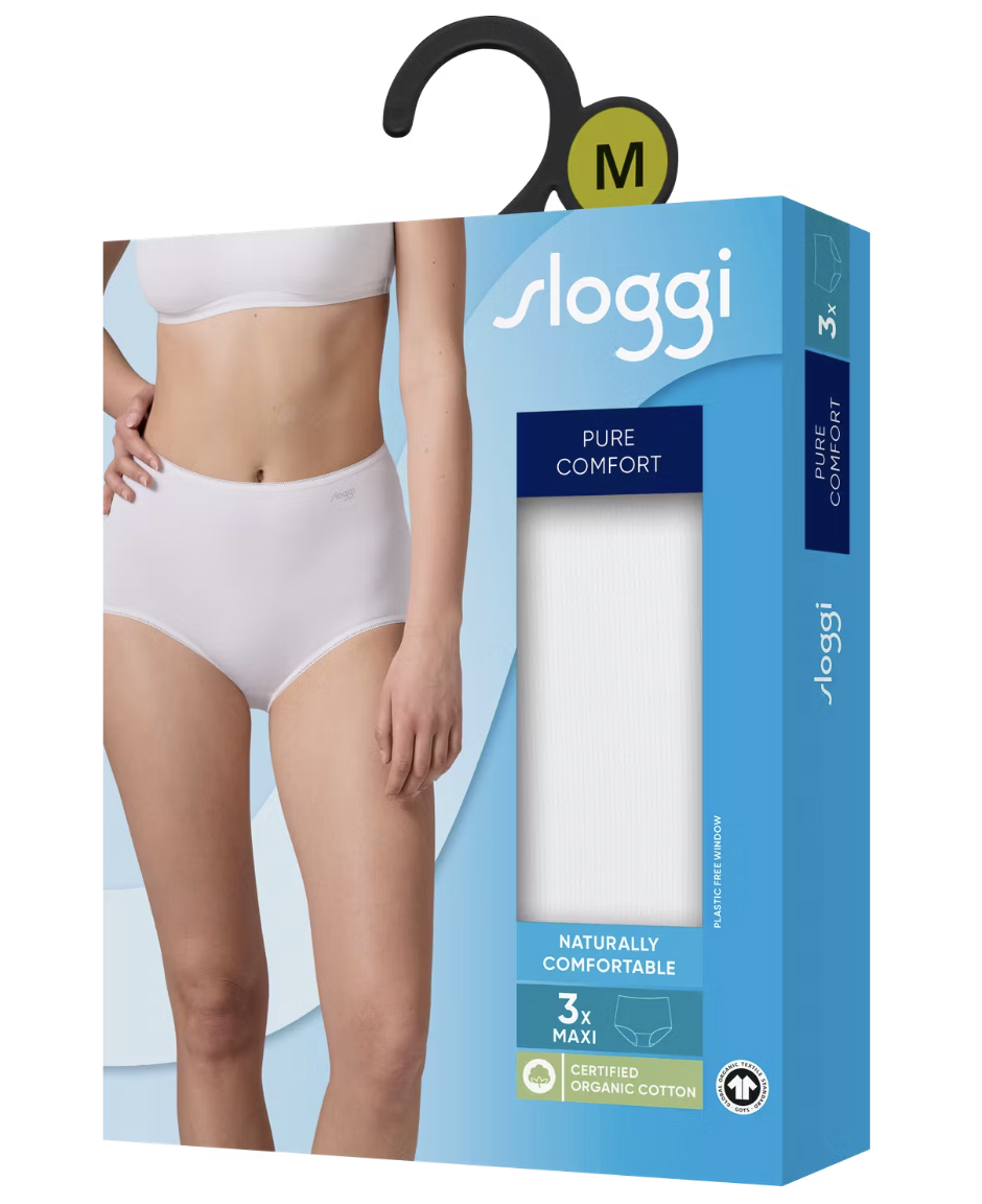 Sloggi Pure Comfort H Maxi Slip 3-pack - Wit - Maat XS