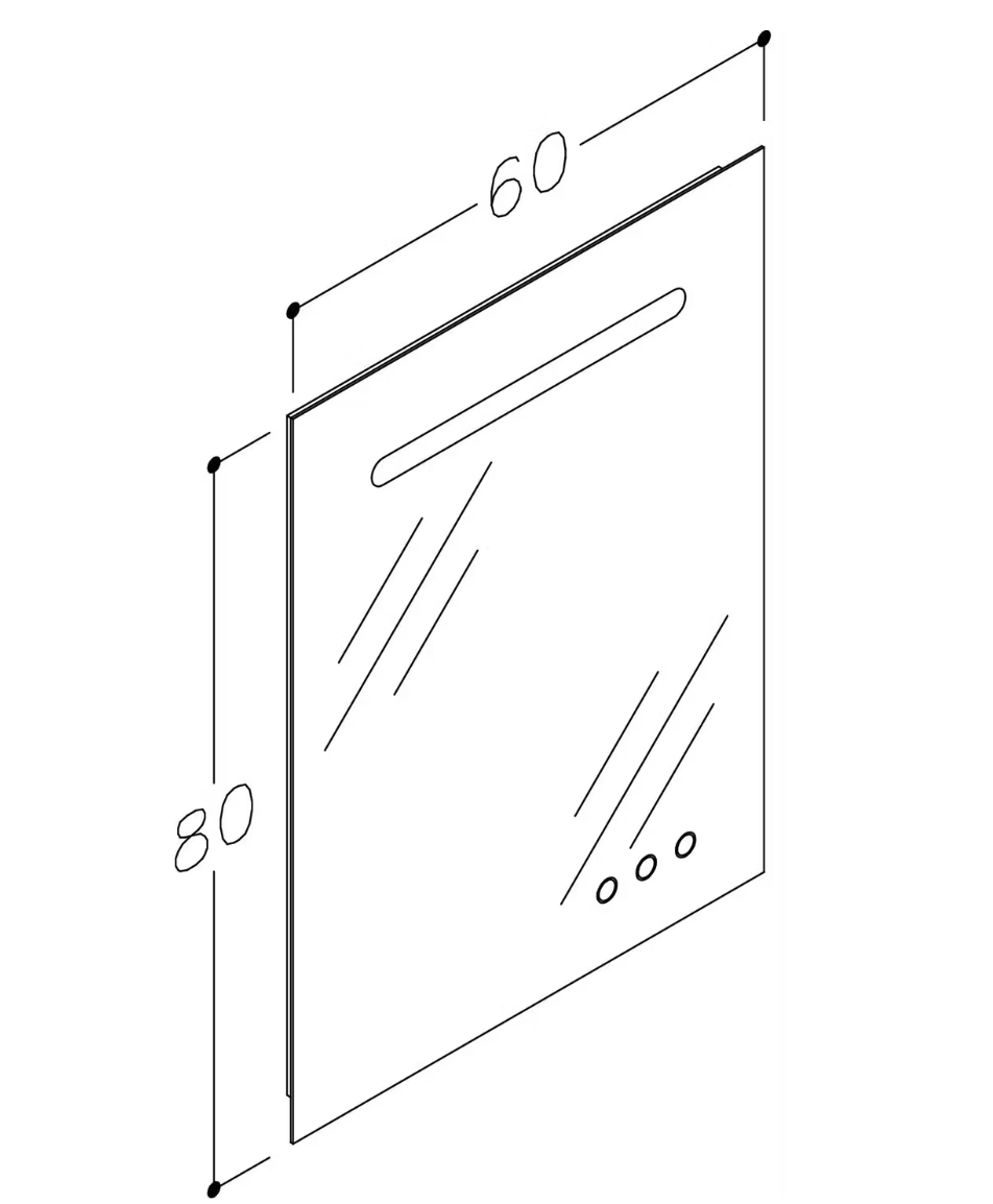 Kame Match Slimme Badkamerspiegel - 60 cm - Mat Grijs - Met LED Verlichting, Bluetooth Speakers & Anti-Mistfunctie