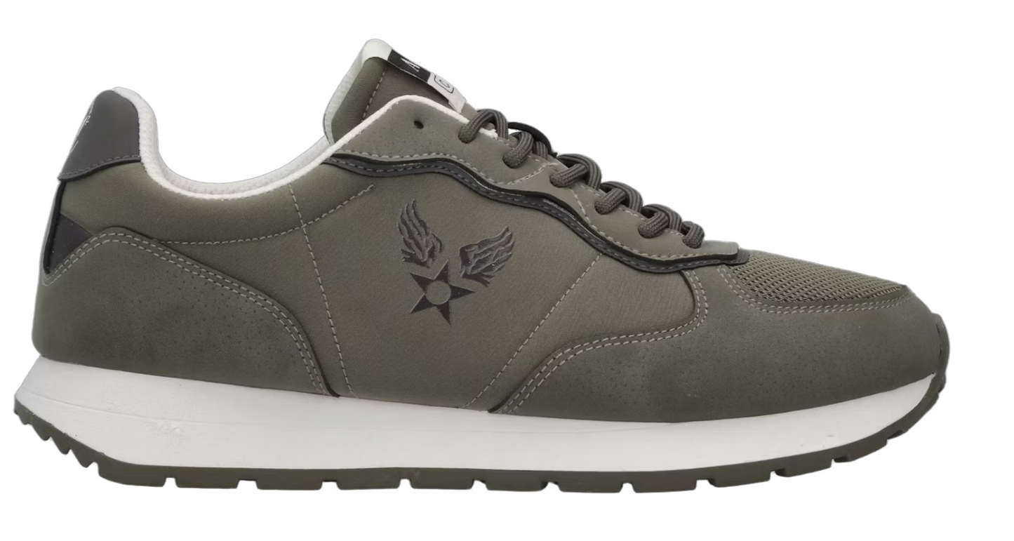 Avirex Vivian003 Heren Sneakers Olive 078 - Maat 45 - Nylon & Varkens Nubuck - Comfortabele Casual Sneaker