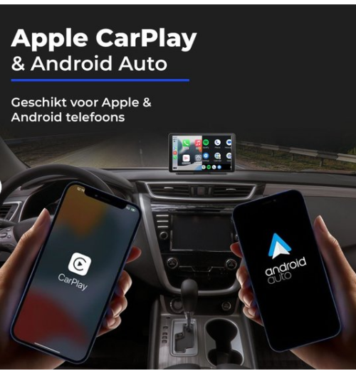 CarMe CarPlay & Android Auto Scherm 7 inch - Draadloos - Touchscreen 1024x600 - Universeel Dashboard Display
