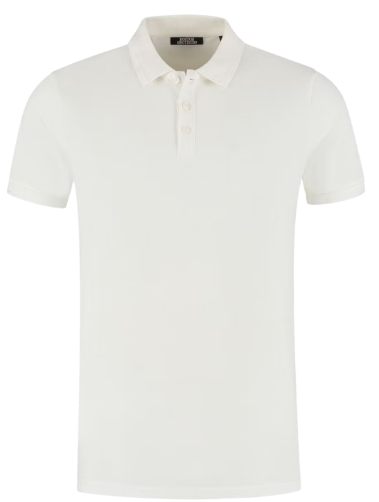 Boston Brothers Piqué Poloshirt - Off White - M - BBO36S340-0000-1001