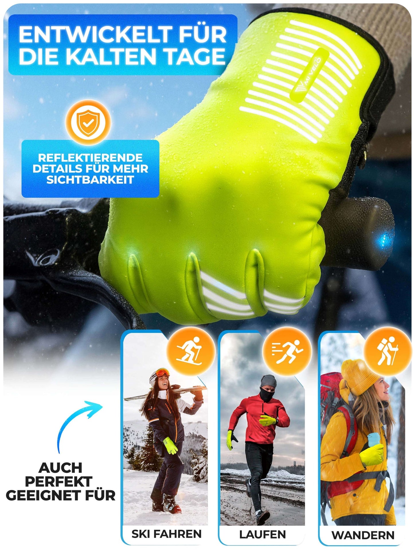 Mivelo Winterhandschoenen – Geel – Maat XL – Met 3M™ Thinsulate™ & Thermo-Fleece
