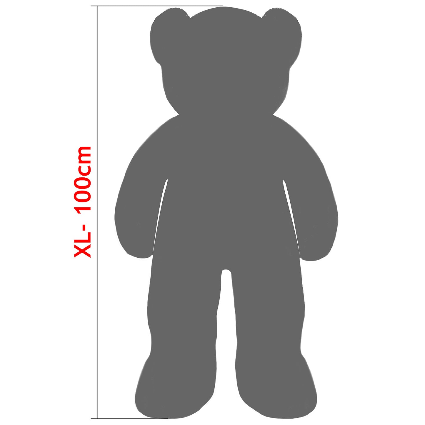 Teddybeer met hart, bruin, 98 cm, knuffelbeer